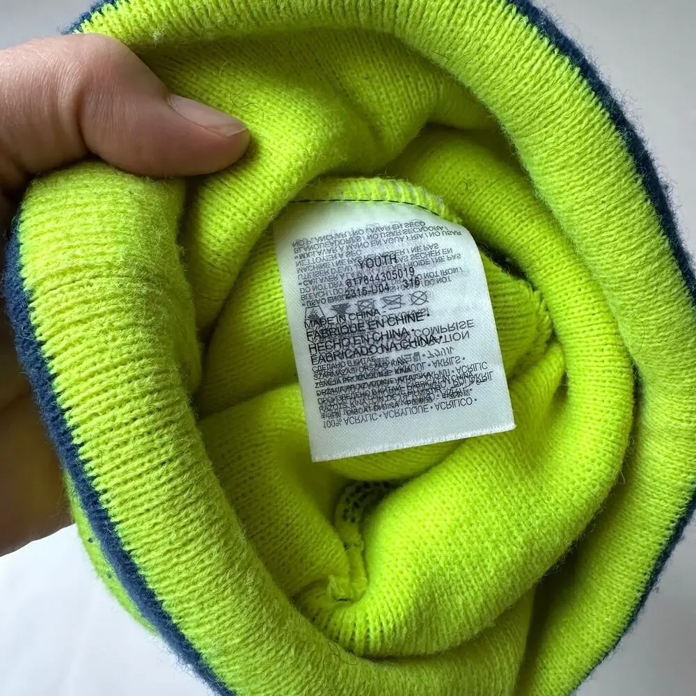 Nike Youth Beanie - Blue and Green Winter Hat